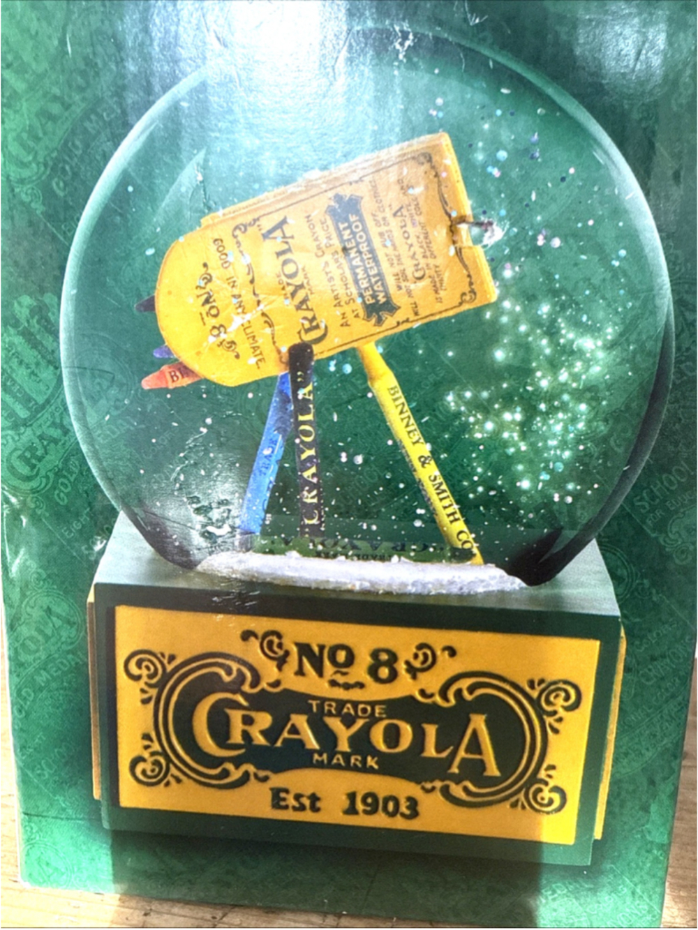 NEW IN BOX Collectible Crayola Crayon Celebration Snow Globe, Decorative No 8